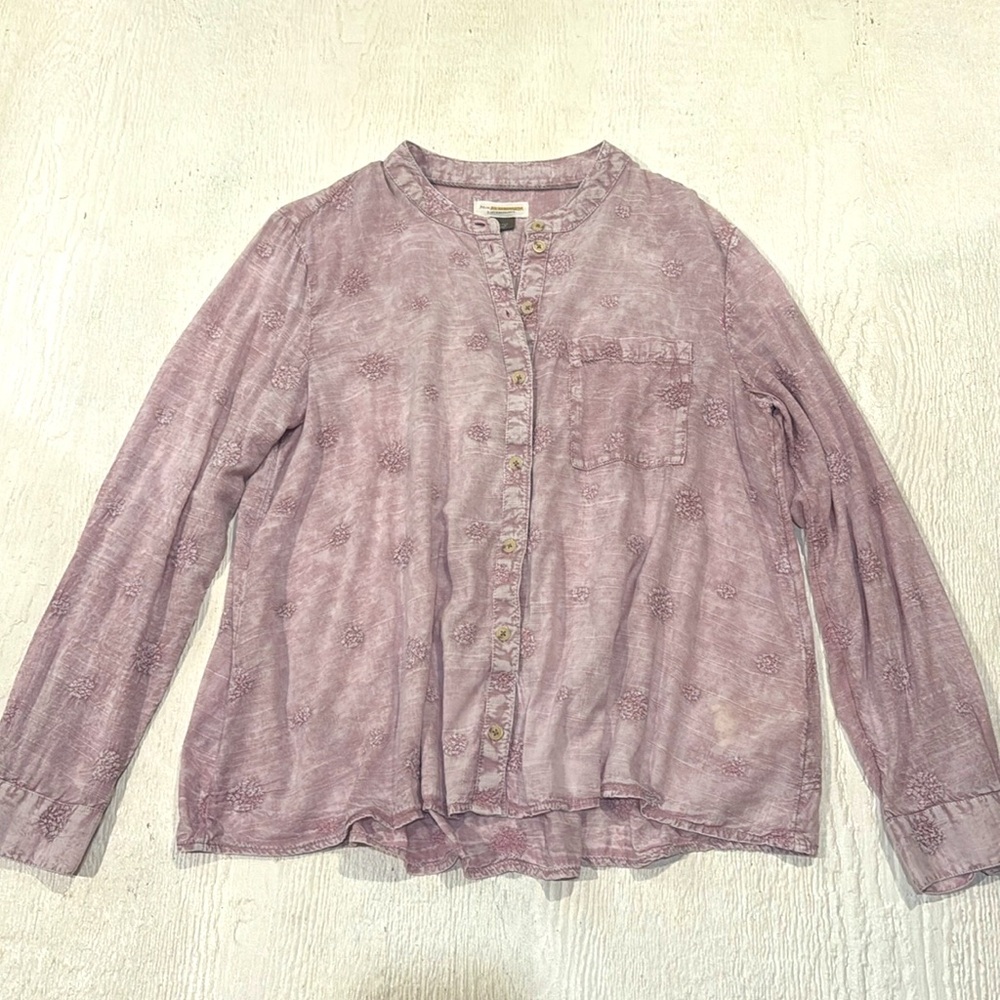Anthropologie Lavender Button-Down Shirt - Picture 4 of 11